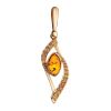 Amber Pendant In Gold With Crystals The Raphael, image 