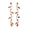 Sterling Silver Dangle Earrings With Cognac Amber The Verbena, image 