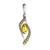 Amber Pendant In Sterling Silver With Champagne Crystals The Raphael, image 