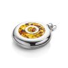 Stainless Steel Souvenir Flask With Amber Mosaic, image 