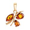 Gold-Plated Pendant With Cognac Amber The Verbena, image 