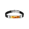 Unisex Rubber Bracelet With Bright Amber Mosaic The Grunge, image 