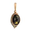 Amber Pendant In Gold With Crystals The Raphael, image 