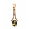 Amber Pendant In Gold With Crystals The Raphael, image 