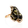 Handcrafted Amber Ring In Gold The Rialto, Ring Size: Adjustable, image 