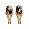 Green Amber Earrings In Gold With Crystals The Raphael, image 