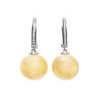 Honey Amber Earrings In Gold With Diamonds The Jupiter, image 