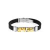 Rubber Mens Wristband With Amber Mosaic The Grunge, image 