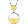 Flat Amber Pendant In Sterling Silver The Monaco, image 