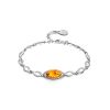 Link Amber Bracelet In Sterling Silver With Crystals The Raphael, image 