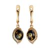 Drop Amber Earrings In Gold With Crystals The Raphael, image 