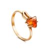 Triangle Cut Amber Ring In Gold The Horizon, Ring Size: 3 / 14, image 