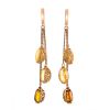 Chain Amber Earrings In Gold-Plated Silver The Casablanca, image 
