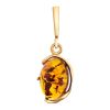 Oval Amber Pendant In Gold-Plated Silver The Vivaldi, image 