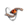 Amber Ring In Sterling Silver With Champagne Crystals The Raphael, Ring Size: 12 / 21.5, image 