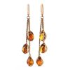 Chain Dangle Amber Earrings In Gold-Plated Silver The Casablanca, image 