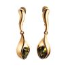 Green Amber Earrings In Gold-Plated Silver The Peony, image 