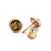 Classy Green Amber Studs In Gold-Plated Silver The Berry, image 