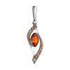 Amber Pendant In Sterling Silver With Champagne Crystals The Raphael, image 