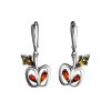 Pretty Cognac Amber Drop Apple Earrings In Sterling Silver The Confiture, image 