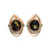 Green Amber Earrings In Gold With Crystals The Raphael, image 