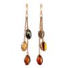 Dangle Amber Earrings In Gold-Plated Silver The Casablanca, image 