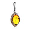 Amber Pendant In Sterling Silver With Champagne Crystals The Raphael, image 