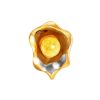Honey Amber Pendant In Gold-Plated Silver The Turandot, image 