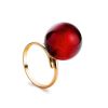 Adjustable Golden Ring With Amber The Paris, Ring Size: Adjustable, image 