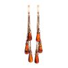 Cognac Amber Earrings In Gold-Plated Silver The Casablanca, image 