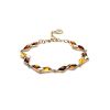 Multicolor Amber Bracelet In Gold Plated Silver The Colombina, image 