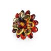 Adjustable Amber Ring The Chrysanthemum, Ring Size: Adjustable, image 