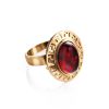 Adjustable Gold-Plated Ring With Cherry Amber The Ellas, Ring Size: Adjustable, image 