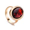 Adjustable Amber Ring In Gold Plated Silver The Goji, Ring Size: Adjustable, image 