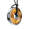 Round Amber Pendant In Sterling Silver The Indonesia, image 