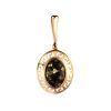 Green Amber Pendant In Gold-Plated Silver The Ellas, image 