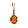 Oval Amber Pendant In Gold Plated Silver The Goji, image 