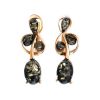 Gold-Plated Earrings With Green Amber The Symphony, image 