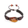 Leather Tie Bracelet With Lemon Amber The Copacabana, image 