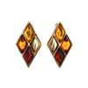 Gold-Plated Earrings With Multicolor Amber The Colombina, image 