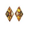 Geometric Gold-Plated Earrings With Multicolor Amber The Colombina, image 