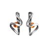 Cognac Amber Earrings In Sterling Silver The Leia, image 