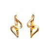 Honey Amber Earrings In Gold The Leia, image 