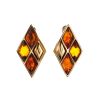 Gold-Plated Earrings With Cognac Amber The Colombina, image 