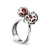 Dangle Amber Ring In Sterling Silver The Geneva, Ring Size: 8.5 / 18.5, image 