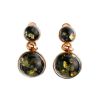 Green Amber Earrings In Gold-Plated Silver The Paris, image 