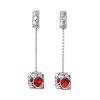Amber Dangle Earrings In Sterling Silver The Geneva, image 