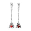 Cherry Amber Earrings In Sterling Silver The Geneva, image 