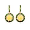 Amber and Green Enamel Earrings In Gold-Plated Silver The Empire, image 