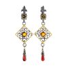 Gold-Plated Dangles With Multicolor Amber The Arabesque, image 